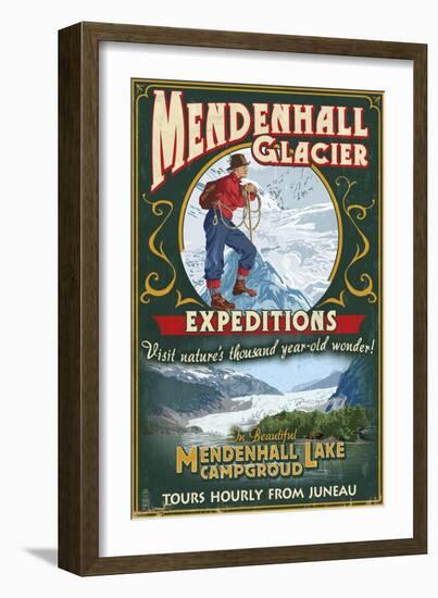 Juneau, Alaska - Mendenhall Glacier Tours-Lantern Press-Framed Art Print