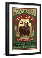 Juneau, Alaska - Moose Ale-Lantern Press-Framed Art Print