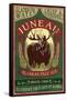 Juneau, Alaska - Moose Ale-Lantern Press-Framed Stretched Canvas