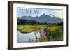 Juneau, Alaska - Mountain Wilderness and Fireweed-Lantern Press-Framed Art Print