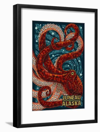 Juneau, Alaska - Octopus Mosaic-Lantern Press-Framed Art Print