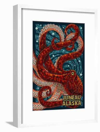 Juneau, Alaska - Octopus Mosaic-Lantern Press-Framed Art Print