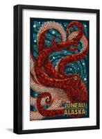 Juneau, Alaska - Octopus Mosaic-Lantern Press-Framed Art Print