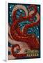 Juneau, Alaska - Octopus Mosaic-Lantern Press-Framed Art Print