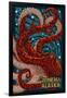 Juneau, Alaska - Octopus Mosaic-Lantern Press-Framed Art Print