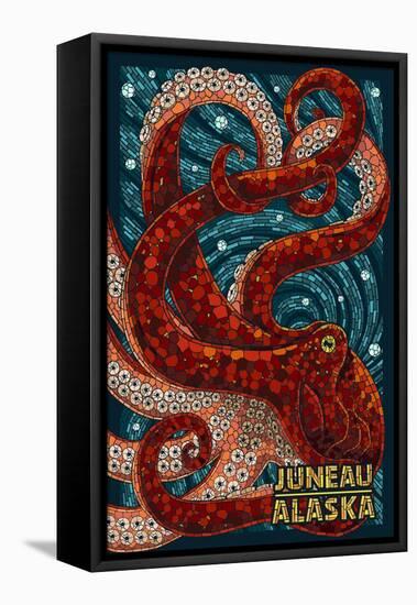 Juneau, Alaska - Octopus Mosaic-Lantern Press-Framed Stretched Canvas