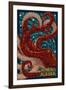 Juneau, Alaska - Octopus Mosaic-Lantern Press-Framed Art Print