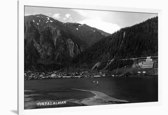 Juneau, Alaska - Panoramic View of Town from Water-Lantern Press-Framed Art Print