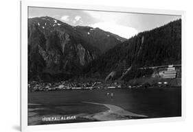 Juneau, Alaska - Panoramic View of Town from Water-Lantern Press-Framed Art Print