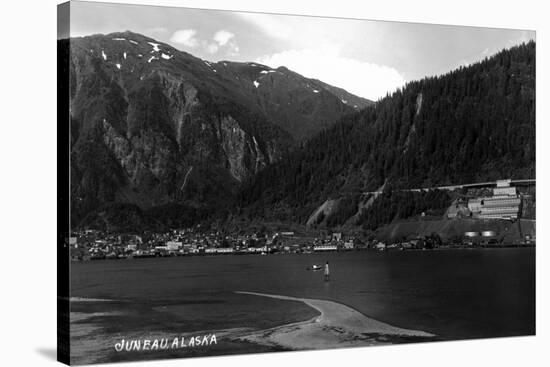 Juneau, Alaska - Panoramic View of Town from Water-Lantern Press-Stretched Canvas