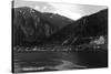 Juneau, Alaska - Panoramic View of Town from Water-Lantern Press-Stretched Canvas