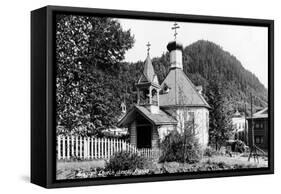 Juneau, Alaska - Russian Church Exterior-Lantern Press-Framed Stretched Canvas