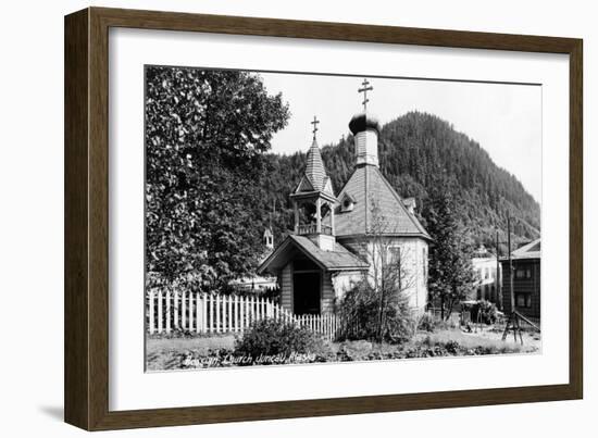 Juneau, Alaska - Russian Church Exterior-Lantern Press-Framed Art Print
