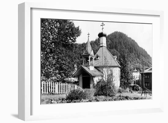 Juneau, Alaska - Russian Church Exterior-Lantern Press-Framed Art Print