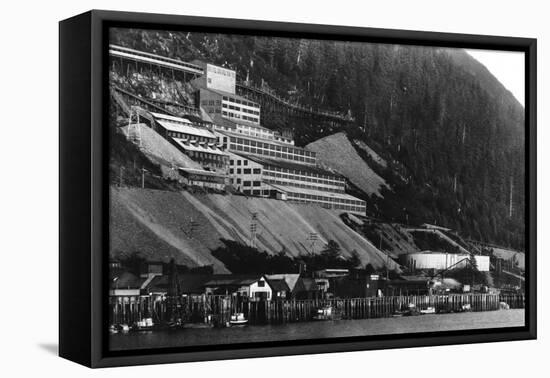 Juneau, Alaska Town Mill View Photograph - Juneau, AK-Lantern Press-Framed Stretched Canvas