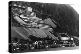 Juneau, Alaska Town Mill View Photograph - Juneau, AK-Lantern Press-Stretched Canvas