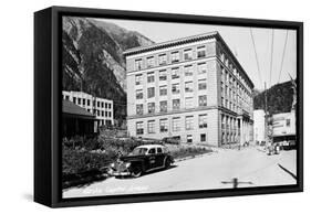 Juneau, Alaska - View of the Town-Lantern Press-Framed Stretched Canvas