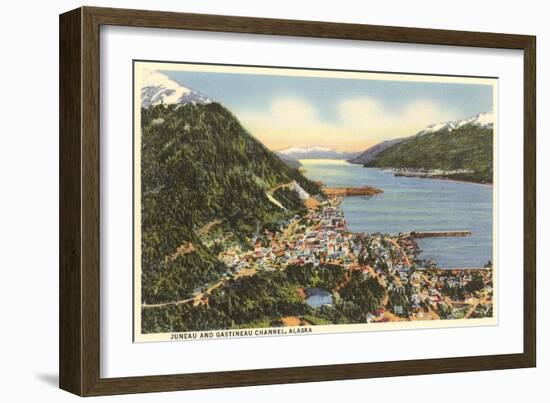 Juneau and Gastineau Channel, Alaska-null-Framed Art Print