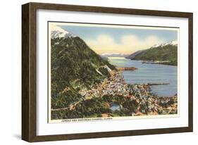Juneau and Gastineau Channel, Alaska-null-Framed Art Print