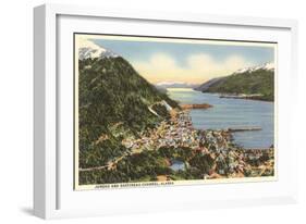 Juneau and Gastineau Channel, Alaska-null-Framed Art Print