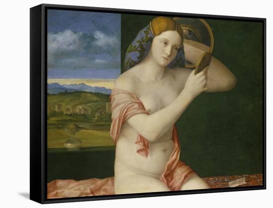 Junge Frau Bei Der Toilette, 1515-Giovanni Bellini-Framed Stretched Canvas