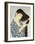 Junge Frau beim Kämmen ihrer Haare. 1920-Goyo Hashiguchi-Framed Giclee Print