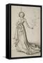Junge Frau mit Blütenranke-null-Framed Stretched Canvas