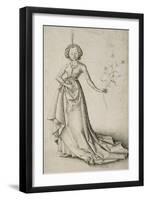 Junge Frau mit Blütenranke-null-Framed Giclee Print