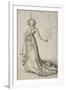 Junge Frau mit Blütenranke-null-Framed Giclee Print