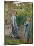 Junge Frau und Mädchen an einem Brunnen. 1882-Camille Pissarro-Mounted Giclee Print