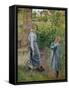 Junge Frau und Mädchen an einem Brunnen. 1882-Camille Pissarro-Framed Stretched Canvas