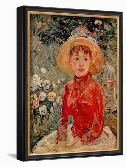 Junges Madchen mit Kafig Portrait-Berthe Morisot-Framed Art Print