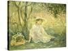 Junges Maedchen Unter Orangenbaeumen, 1889-Berthe Morisot-Stretched Canvas