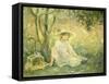 Junges Maedchen Unter Orangenbaeumen, 1889-Berthe Morisot-Framed Stretched Canvas