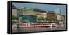 Jungfernstieg at Binnenalster, Hamburg, Germany, Europe-Hans-Peter Merten-Framed Stretched Canvas