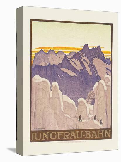 Jungfrau-Bahn, Poster Advertising the Jungfrau Mountain Railway-Emil Cardinaux-Stretched Canvas