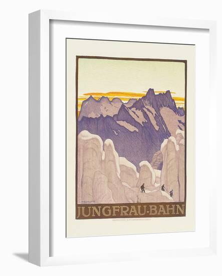 Jungfrau-Bahn, Poster Advertising the Jungfrau Mountain Railway-Emil Cardinaux-Framed Giclee Print