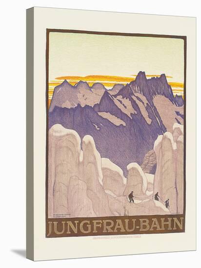 Jungfrau-Bahn, Poster Advertising the Jungfrau Mountain Railway-Emil Cardinaux-Stretched Canvas