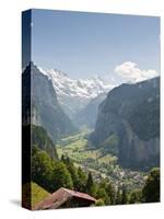 Jungfrau Massif Above Lauterbrunnen, Jungfrau Region, Switzerland, Europe-Michael DeFreitas-Stretched Canvas