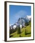 Jungfrau Massif and Swiss Chalet Near Murren, Jungfrau Region, Switzerland-Michael DeFreitas-Framed Photographic Print