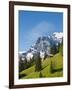 Jungfrau Massif and Swiss Chalet Near Murren, Jungfrau Region, Switzerland-Michael DeFreitas-Framed Photographic Print