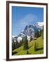 Jungfrau Massif and Swiss Chalet Near Murren, Jungfrau Region, Switzerland-Michael DeFreitas-Framed Photographic Print