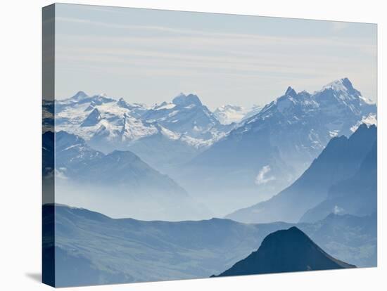 Jungfrau Massif from Schilthorn Peak, Jungfrau Region, Switzerland-Michael DeFreitas-Stretched Canvas