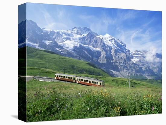 Jungfrau Railway and the Jungfrau, 13642 Ft., Bernese Oberland, Swiss Alps, Switzerland-Hans Peter Merten-Stretched Canvas