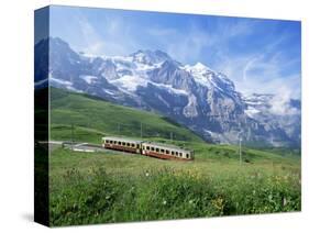 Jungfrau Railway and the Jungfrau, 13642 Ft., Bernese Oberland, Swiss Alps, Switzerland-Hans Peter Merten-Stretched Canvas