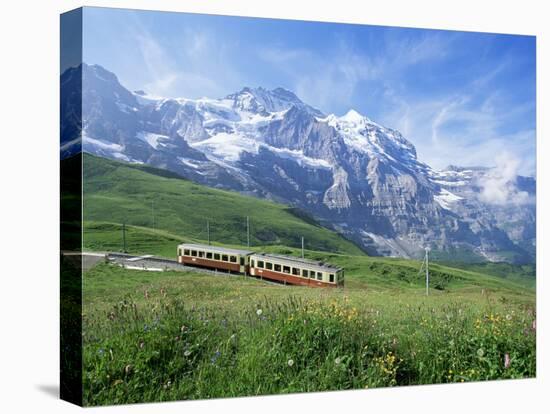 Jungfrau Railway and the Jungfrau, 13642 Ft., Bernese Oberland, Swiss Alps, Switzerland-Hans Peter Merten-Stretched Canvas