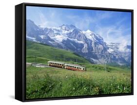 Jungfrau Railway and the Jungfrau, 13642 Ft., Bernese Oberland, Swiss Alps, Switzerland-Hans Peter Merten-Framed Stretched Canvas
