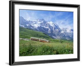 Jungfrau Railway and the Jungfrau, 13642 Ft., Bernese Oberland, Swiss Alps, Switzerland-Hans Peter Merten-Framed Photographic Print