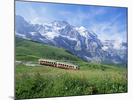 Jungfrau Railway and the Jungfrau, 13642 Ft., Bernese Oberland, Swiss Alps, Switzerland-Hans Peter Merten-Mounted Photographic Print