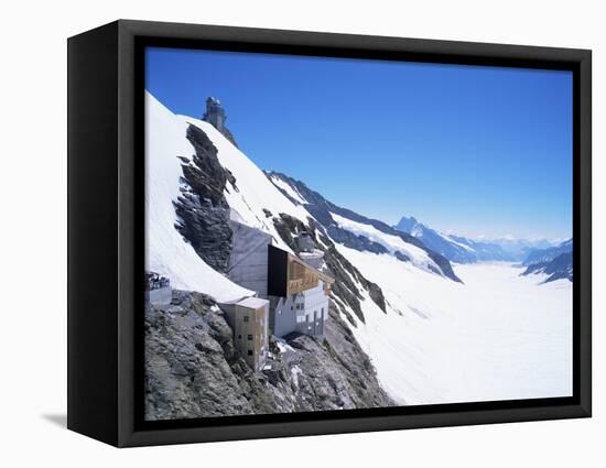 Jungfraujoch, 3454 M, and Aletsch Glacier, Bernese Oberland, Swiss Alps, Switzerland-Hans Peter Merten-Framed Stretched Canvas